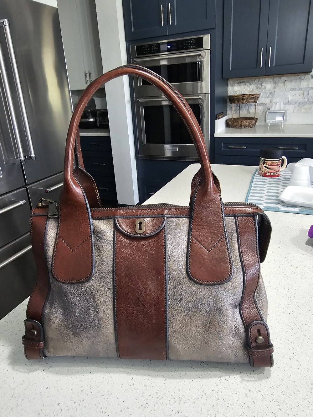 FOSSIL Vintage Reissue Leather Weekend Satchel Bag Bold Durable CLASSIC